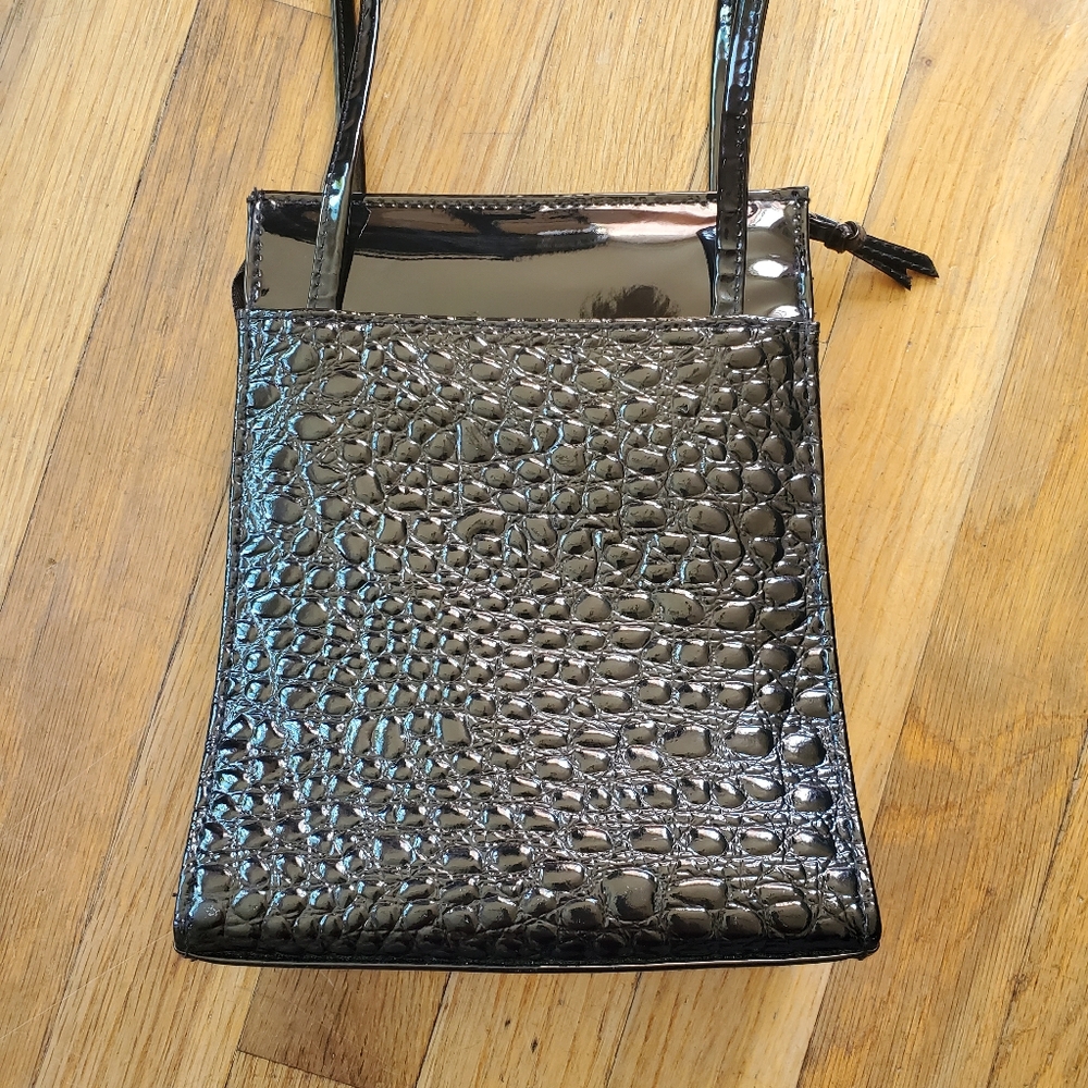 Black Embossed Shaped Shoulder‎ Bag Purse